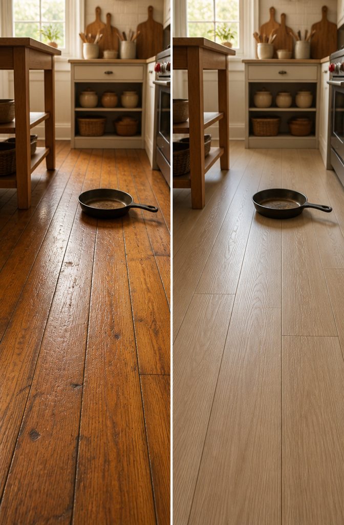 Vinyl vs Hardwood Flooring: 6 Key Differences Compared 2 Photograph showing hardwood flooring and its durability.